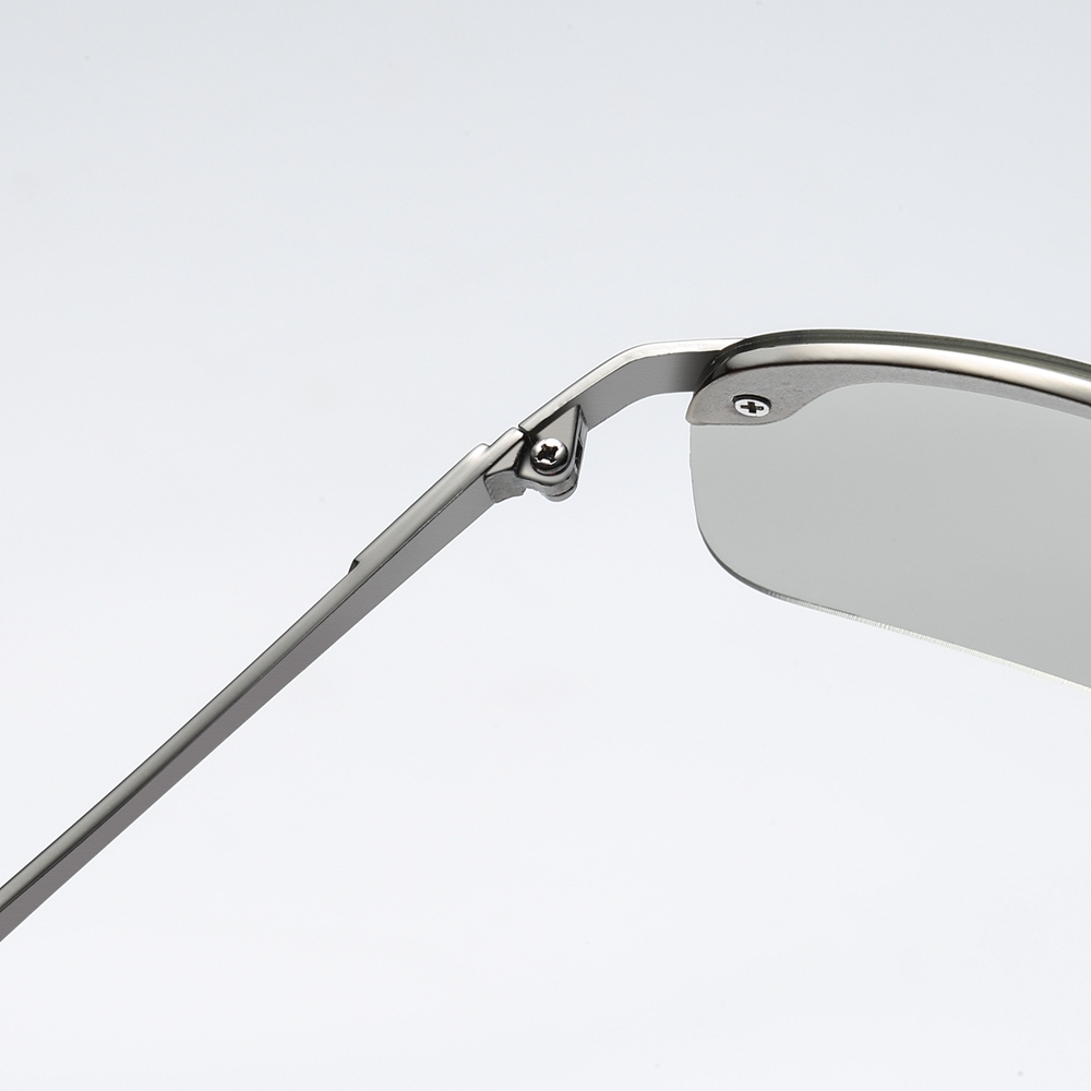 Cheap Custom Men's Classic Semi Rimless Rectangle Polarized Shades for Driving Sunglasses with Logo Metallic Sporty Eyewear Wholesale Online