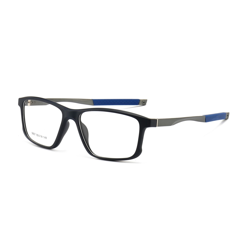 Custom Made Men's TR90 Sports Eyeglasses with Aluminum Straight Temples Square Optical Frames for Prescription Glasses Wholesale Online