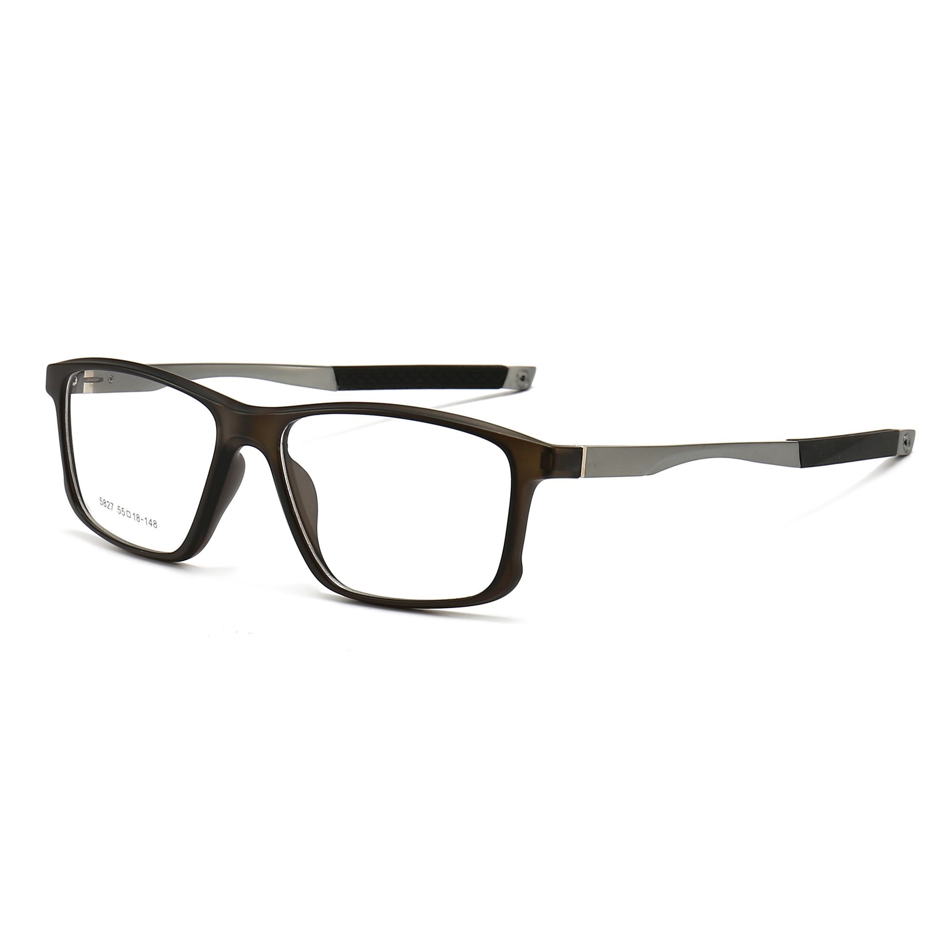 Custom Made Men's TR90 Sports Eyeglasses with Aluminum Straight Temples Square Optical Frames for Prescription Glasses Wholesale Online