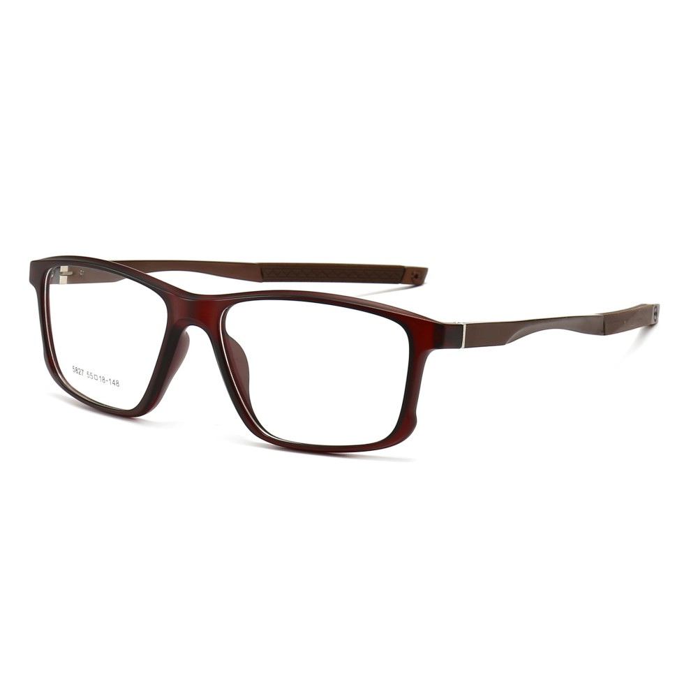 Custom Made Men's TR90 Sports Eyeglasses with Aluminum Straight Temples Square Optical Frames for Prescription Glasses Wholesale Online