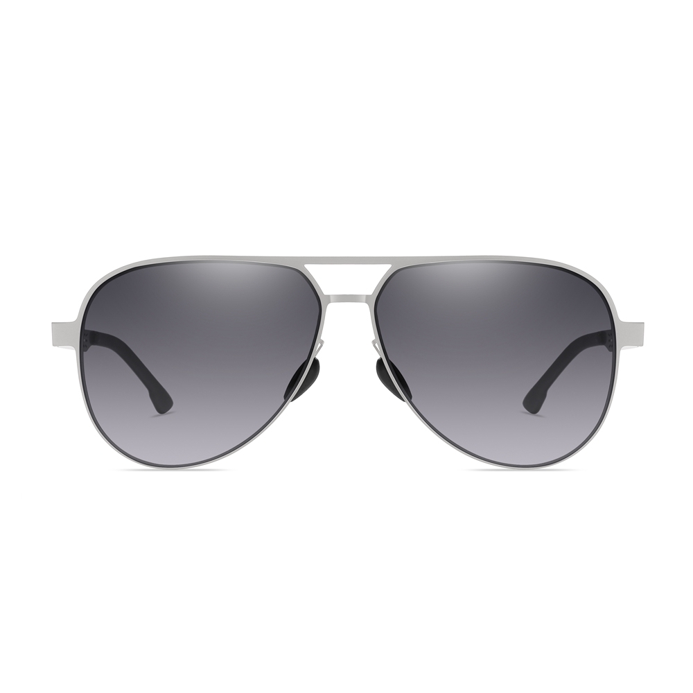 Custom Men's Stylish Stainless Steel Aviator Sunglasses with Unique Cut-out Temple Detailing UV Protection Sun Glasses Vendors Wholesale Online
