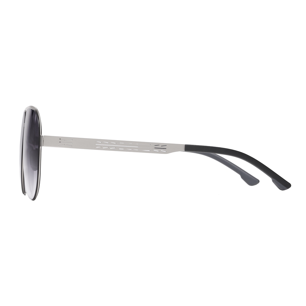 Custom Men's Stylish Stainless Steel Aviator Sunglasses with Unique Cut-out Temple Detailing UV Protection Sun Glasses Vendors Wholesale Online