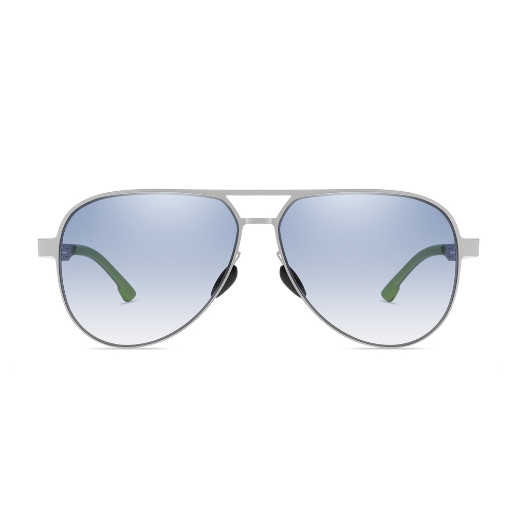 Custom Men's Stylish Stainless Steel Aviator Sunglasses with Unique Cut-out Temple Detailing UV Protection Sun Glasses Vendors Wholesale Online