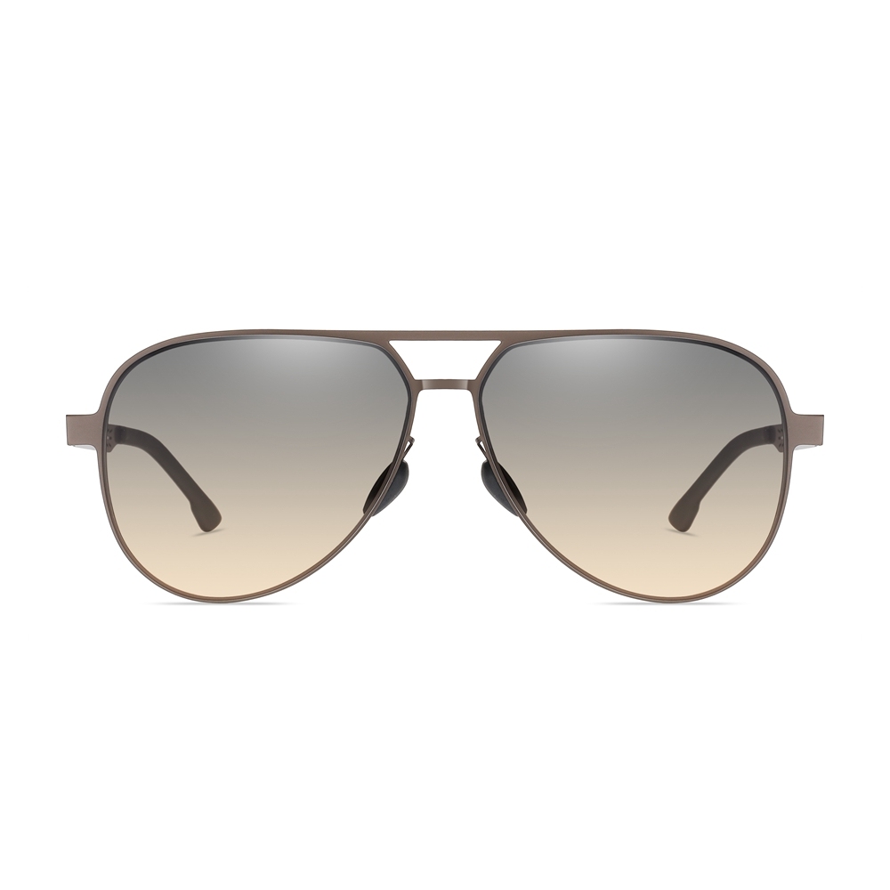 Custom Men's Stylish Stainless Steel Aviator Sunglasses with Unique Cut-out Temple Detailing UV Protection Sun Glasses Vendors Wholesale Online