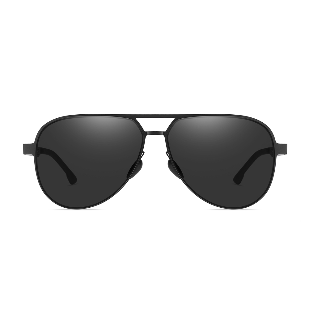 Custom Men's Stylish Stainless Steel Aviator Sunglasses with Unique Cut-out Temple Detailing UV Protection Sun Glasses Vendors Wholesale Online