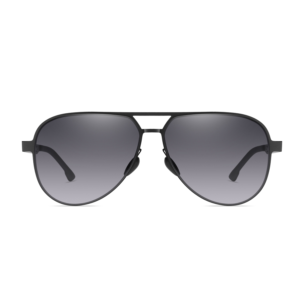 Custom Men's Stylish Stainless Steel Aviator Sunglasses with Unique Cut-out Temple Detailing UV Protection Sun Glasses Vendors Wholesale Online