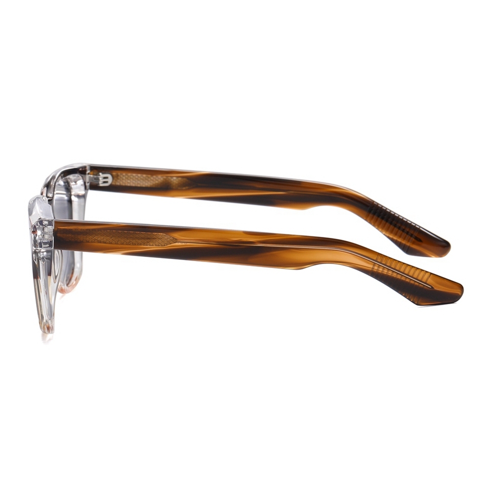 Custom Men's TR90 Horn Rimmed Sunglasses with Metal Rivets & Acetate Temples for Ladies Versatile Square Polarized Sun Glasses Wholesale Online