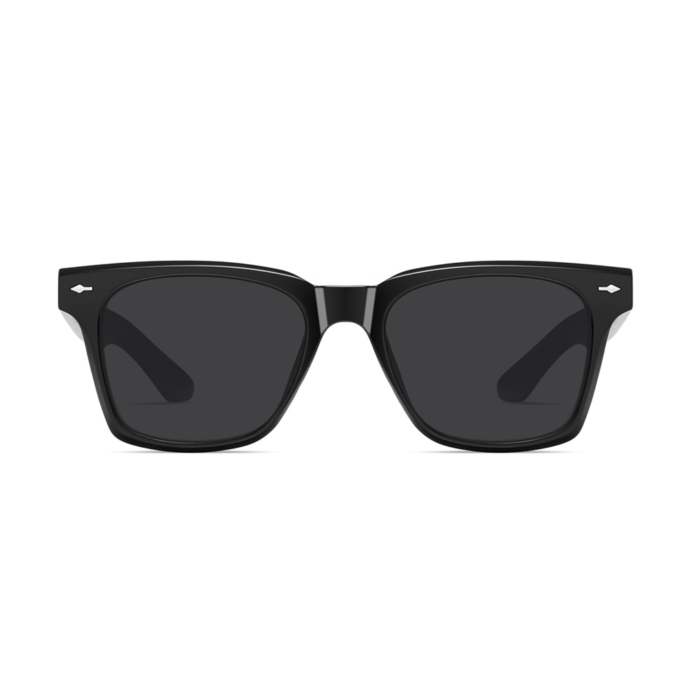 Custom Men's TR90 Horn Rimmed Sunglasses with Metal Rivets & Acetate Temples for Ladies Versatile Square Polarized Sun Glasses Wholesale Online