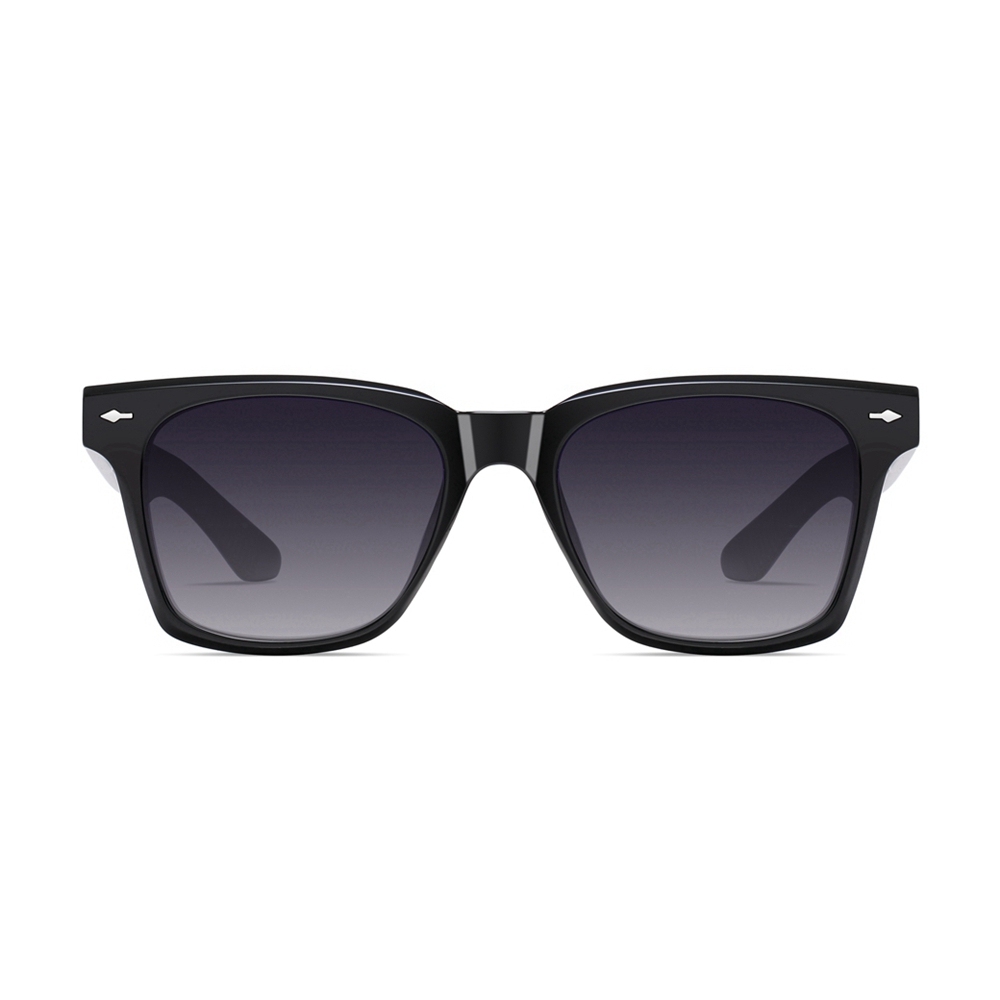 Custom Men's TR90 Horn Rimmed Sunglasses with Metal Rivets & Acetate Temples for Ladies Versatile Square Polarized Sun Glasses Wholesale Online