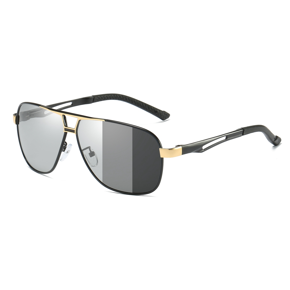 Custom Oversized Square Aviator Polarized Sunglasses with Photochromic Lenses Shades for Men's Transition Driving Glasses Wholesale Online