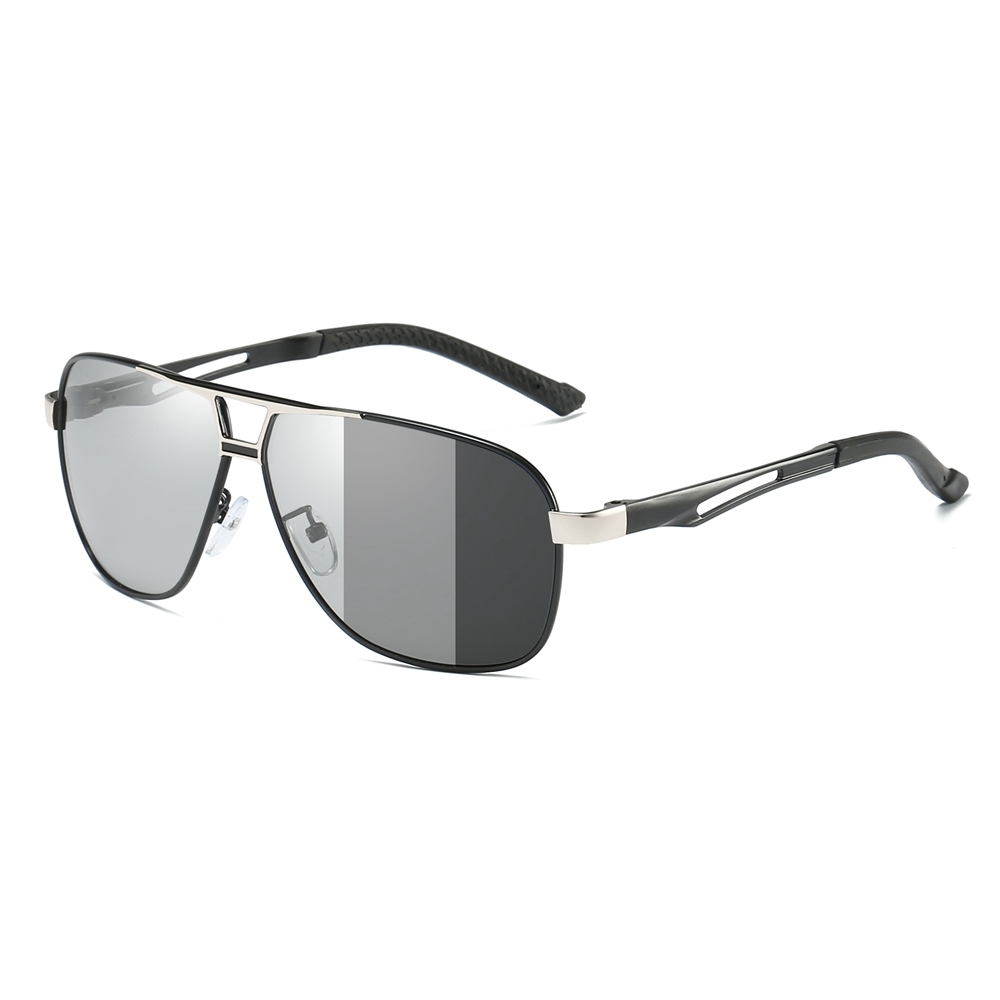 Custom Oversized Square Aviator Polarized Sunglasses with Photochromic Lenses Shades for Men's Transition Driving Glasses Wholesale Online