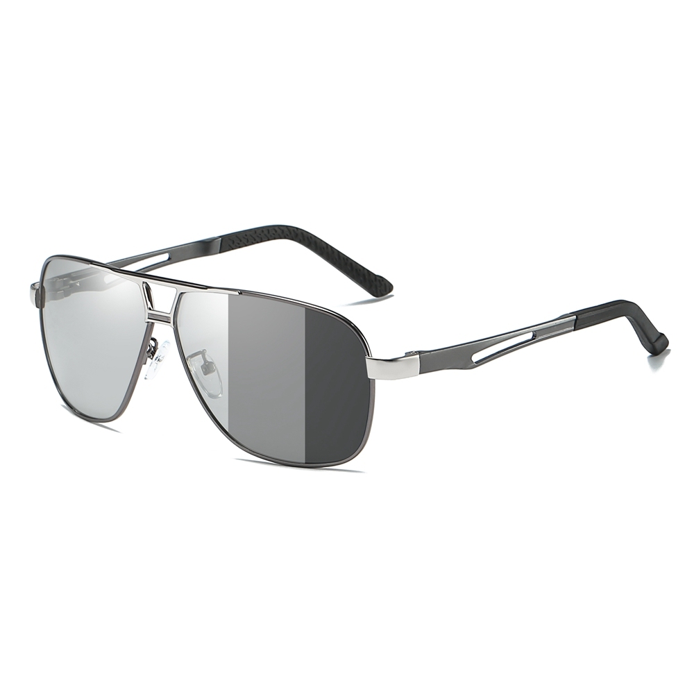 Custom Oversized Square Aviator Polarized Sunglasses with Photochromic Lenses Shades for Men's Transition Driving Glasses Wholesale Online