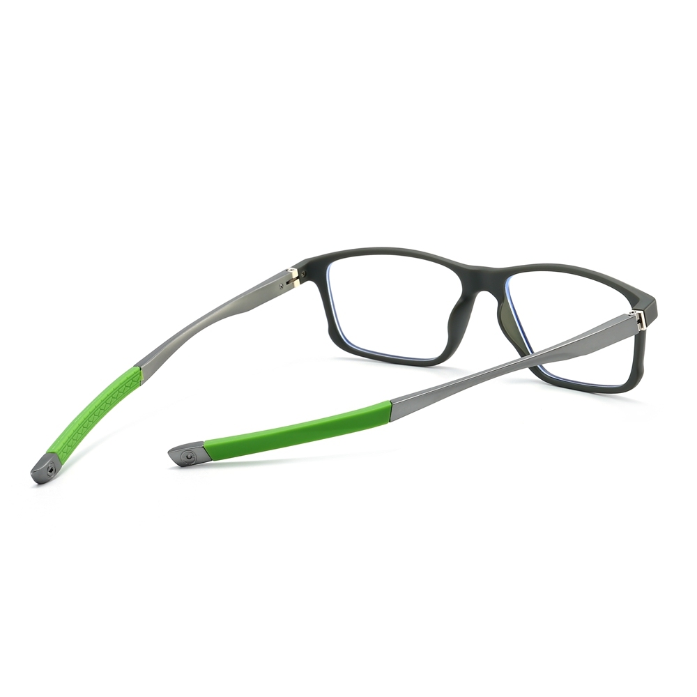 Custom Made Men's TR90 Sports Eyeglasses with Aluminum Straight Temples Square Optical Frames for Prescription Glasses Wholesale Online