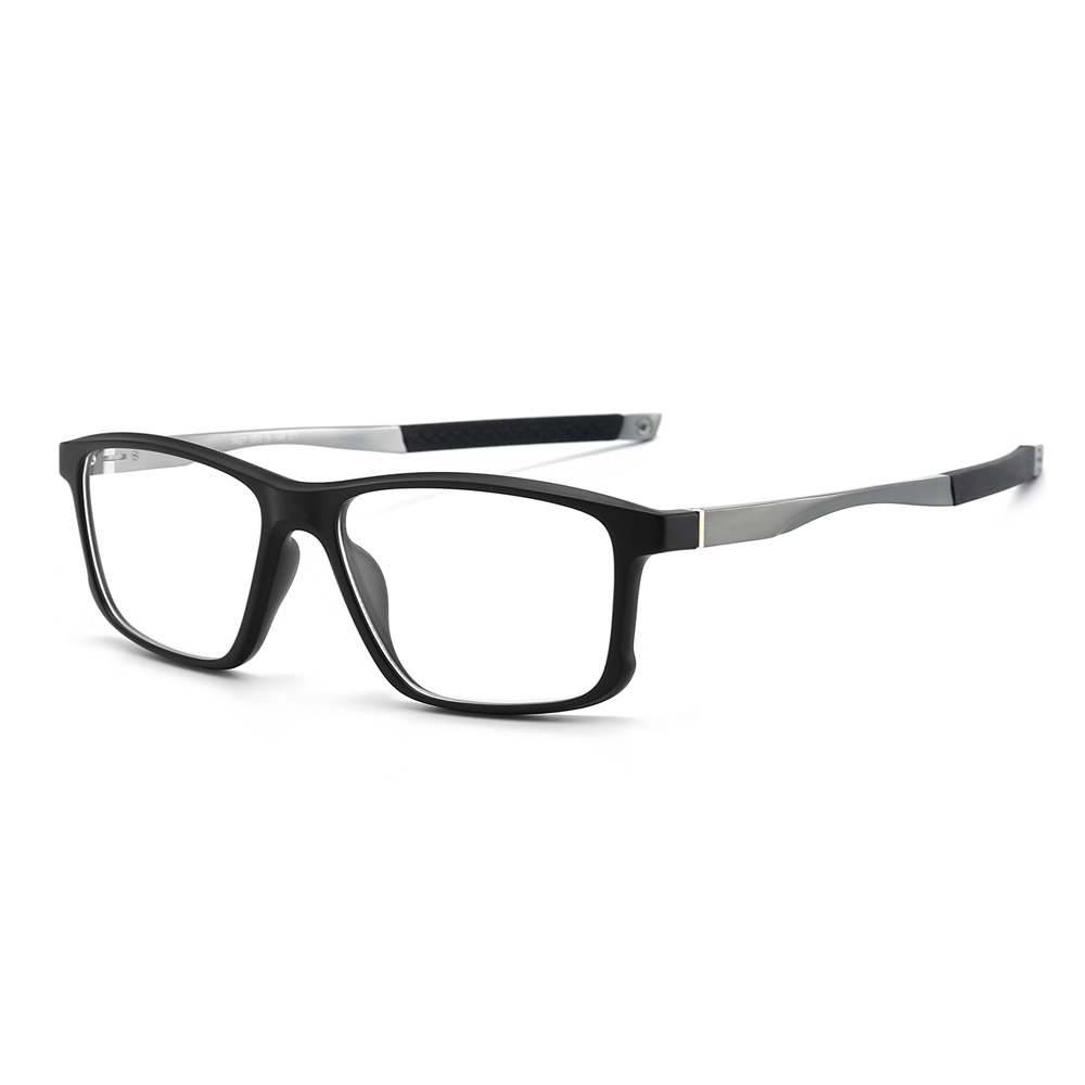 Custom Made Men's TR90 Sports Eyeglasses with Aluminum Straight Temples Square Optical Frames for Prescription Glasses Wholesale Online
