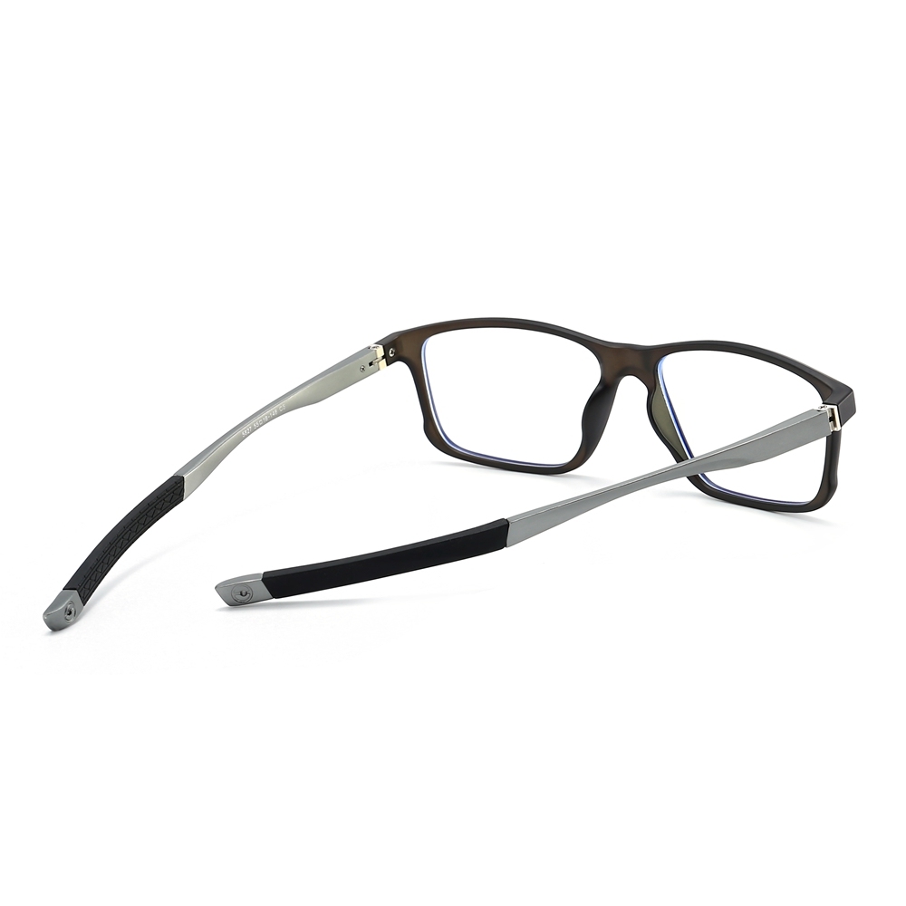 Custom Made Men's TR90 Sports Eyeglasses with Aluminum Straight Temples Square Optical Frames for Prescription Glasses Wholesale Online