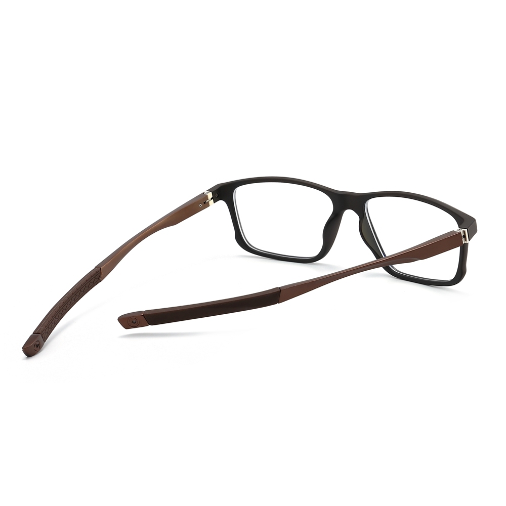 Custom Made Men's TR90 Sports Eyeglasses with Aluminum Straight Temples Square Optical Frames for Prescription Glasses Wholesale Online