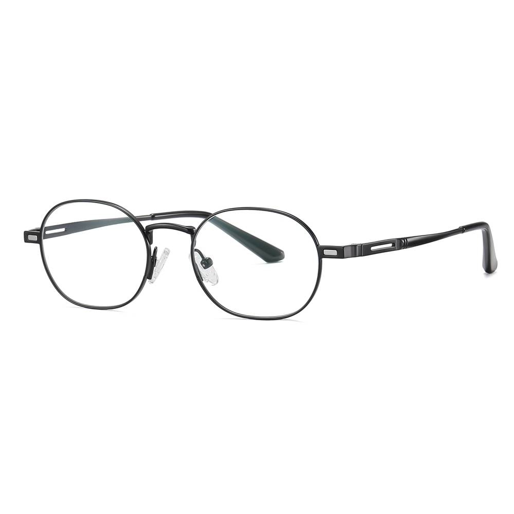 Wholesale Unisex Detachable Oval Metal Glasses Frames Magnetic Snap-On Set for Prescription Eyeglasses With Clip-On Polarized Sunglasses