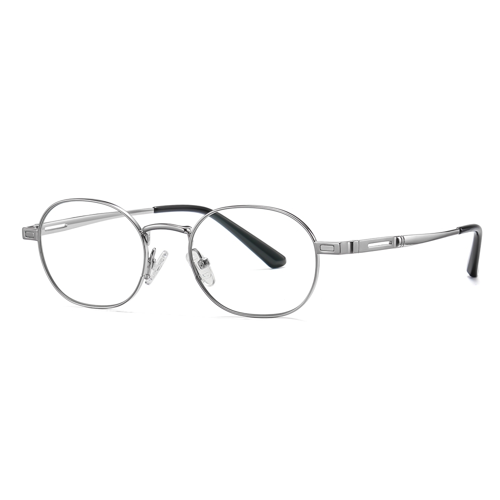 Wholesale Unisex Detachable Oval Metal Glasses Frames Magnetic Snap-On Set for Prescription Eyeglasses With Clip-On Polarized Sunglasses