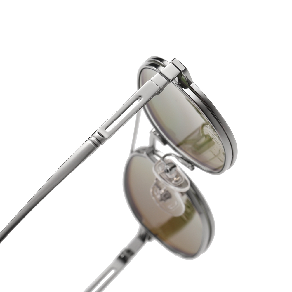 Wholesale Unisex Detachable Oval Metal Glasses Frames Magnetic Snap-On Set for Prescription Eyeglasses With Clip-On Polarized Sunglasses