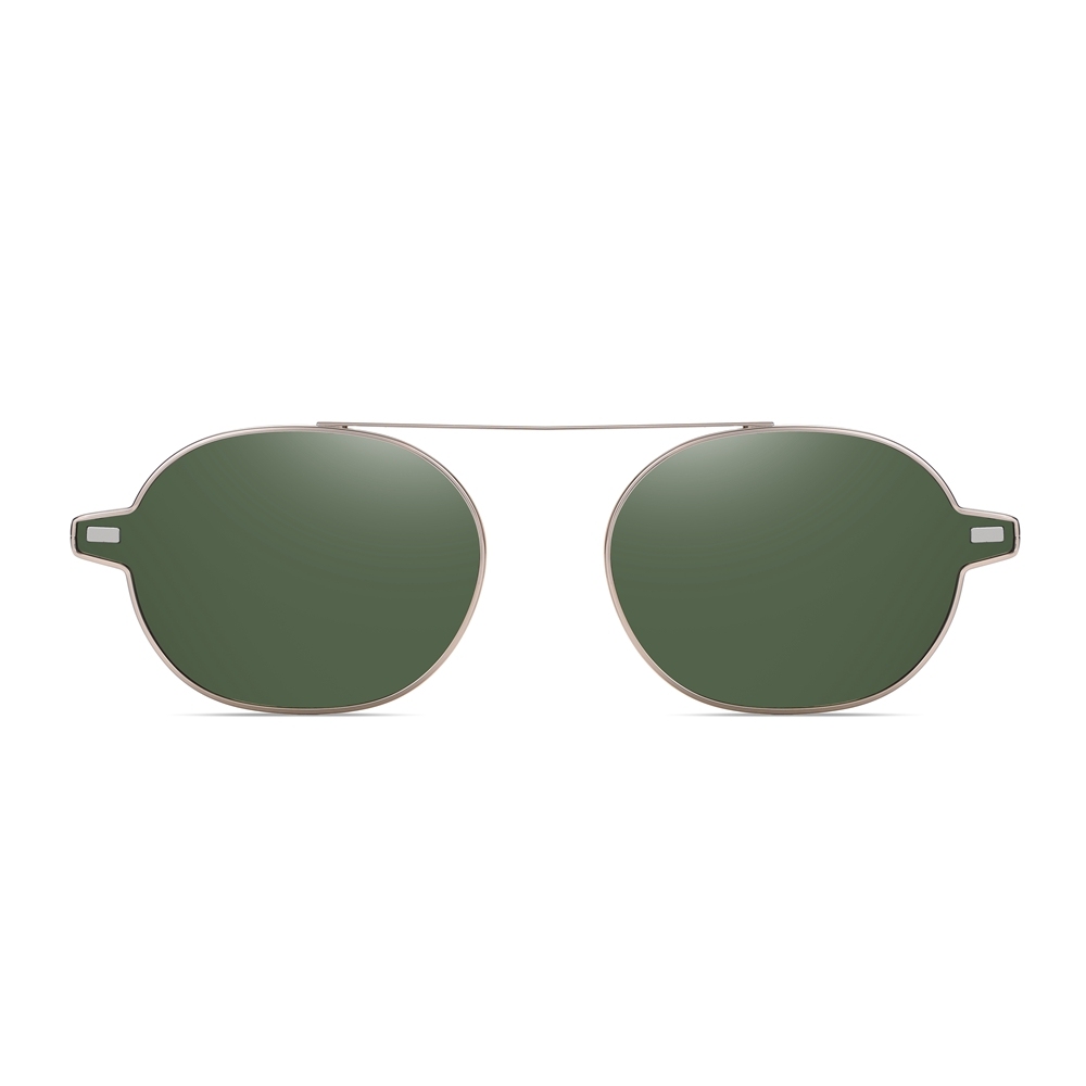 Wholesale Unisex Detachable Oval Metal Glasses Frames Magnetic Snap-On Set for Prescription Eyeglasses With Clip-On Polarized Sunglasses