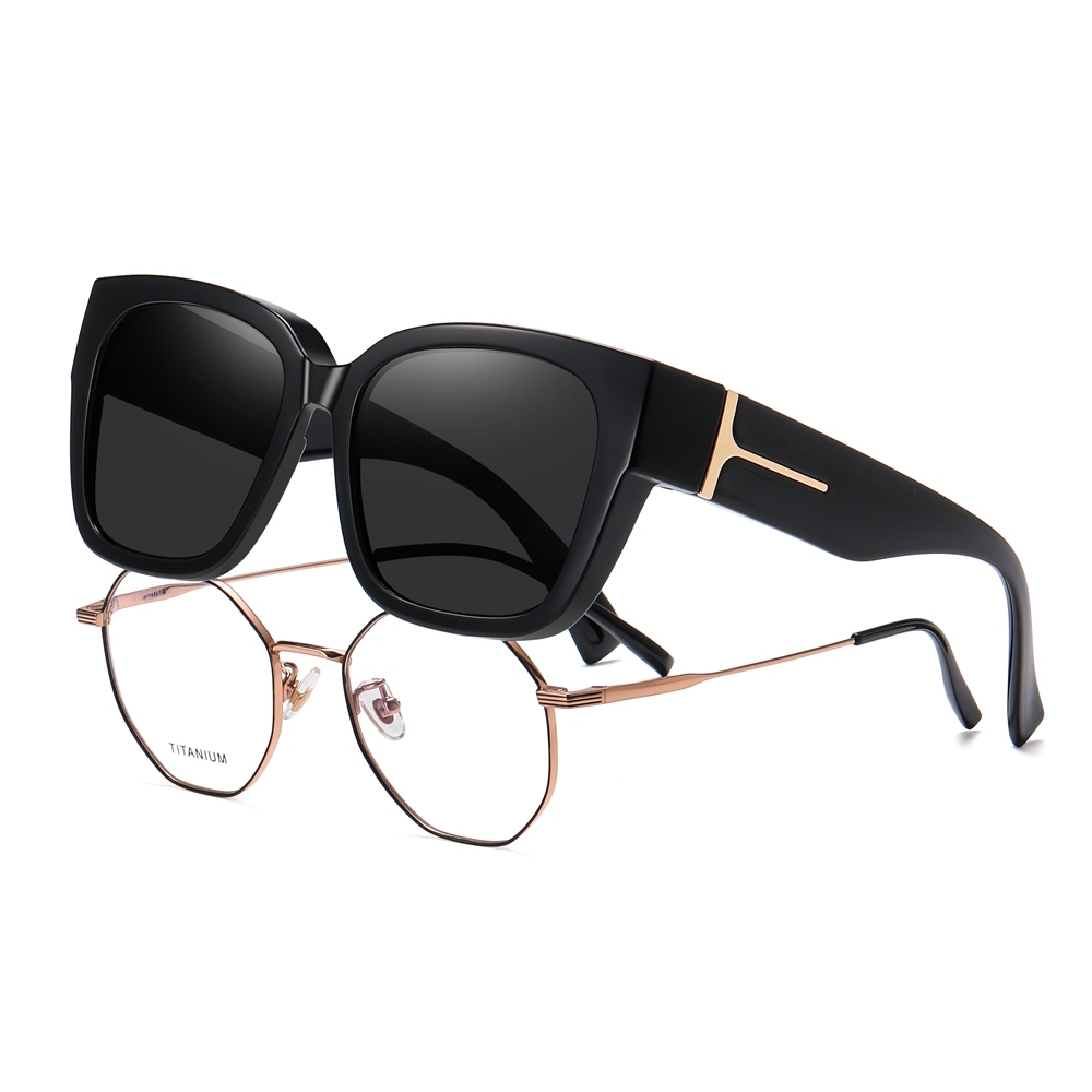 Custom Unisex TR90 Square Polarized Fitover Sunglasses to Wear Over Prescription Eyeglasses for Driving Shades that Cover Glasses Wholesale Online
