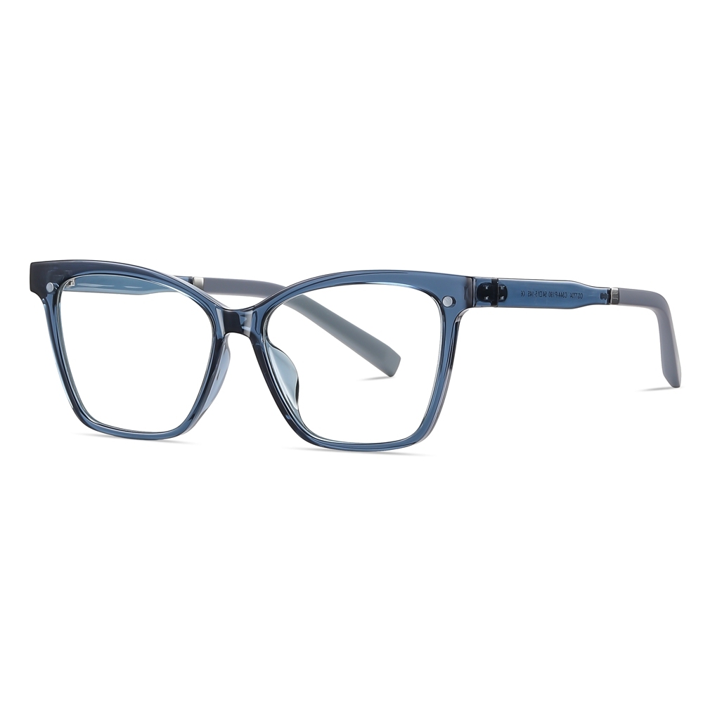Custom Ladies TR90 Square Cat Eye Optical Frames With Clip-On Polarized Sunglasses Magnetic Snap-On Set for Prescription Glasses Wholesale Online
