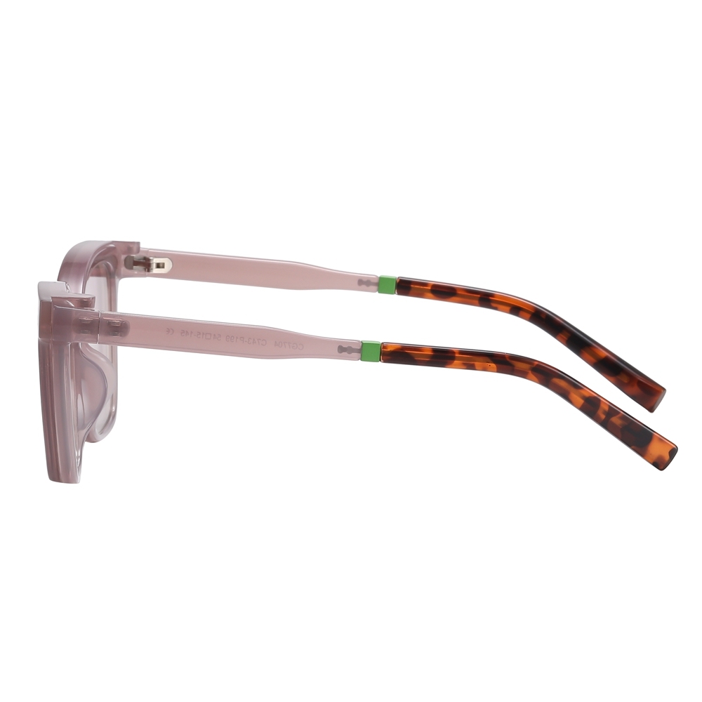 Custom Ladies TR90 Square Cat Eye Optical Frames With Clip-On Polarized Sunglasses Magnetic Snap-On Set for Prescription Glasses Wholesale Online