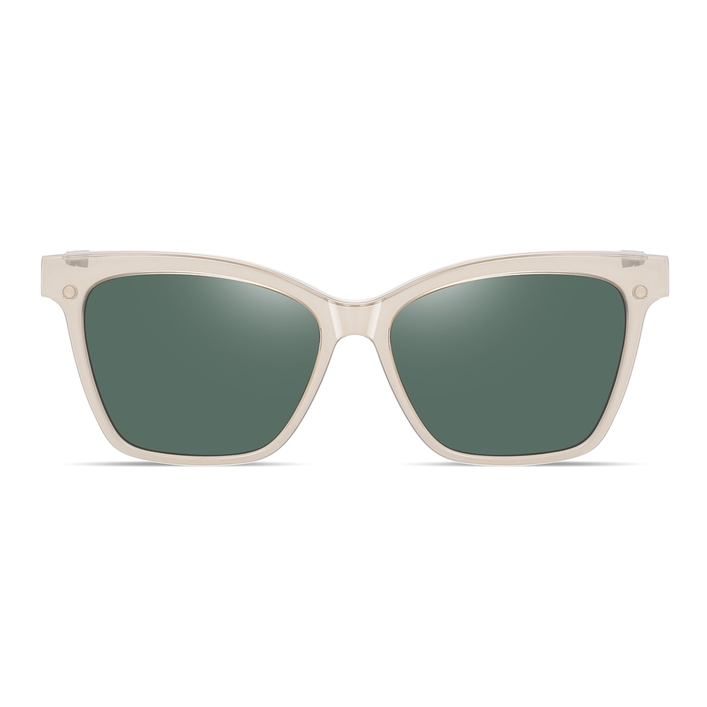 Custom Ladies TR90 Square Cat Eye Optical Frames With Clip-On Polarized Sunglasses Magnetic Snap-On Set for Prescription Glasses Wholesale Online