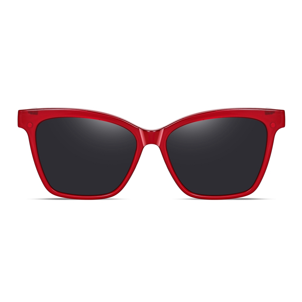 Custom Ladies TR90 Square Cat Eye Optical Frames With Clip-On Polarized Sunglasses Magnetic Snap-On Set for Prescription Glasses Wholesale Online