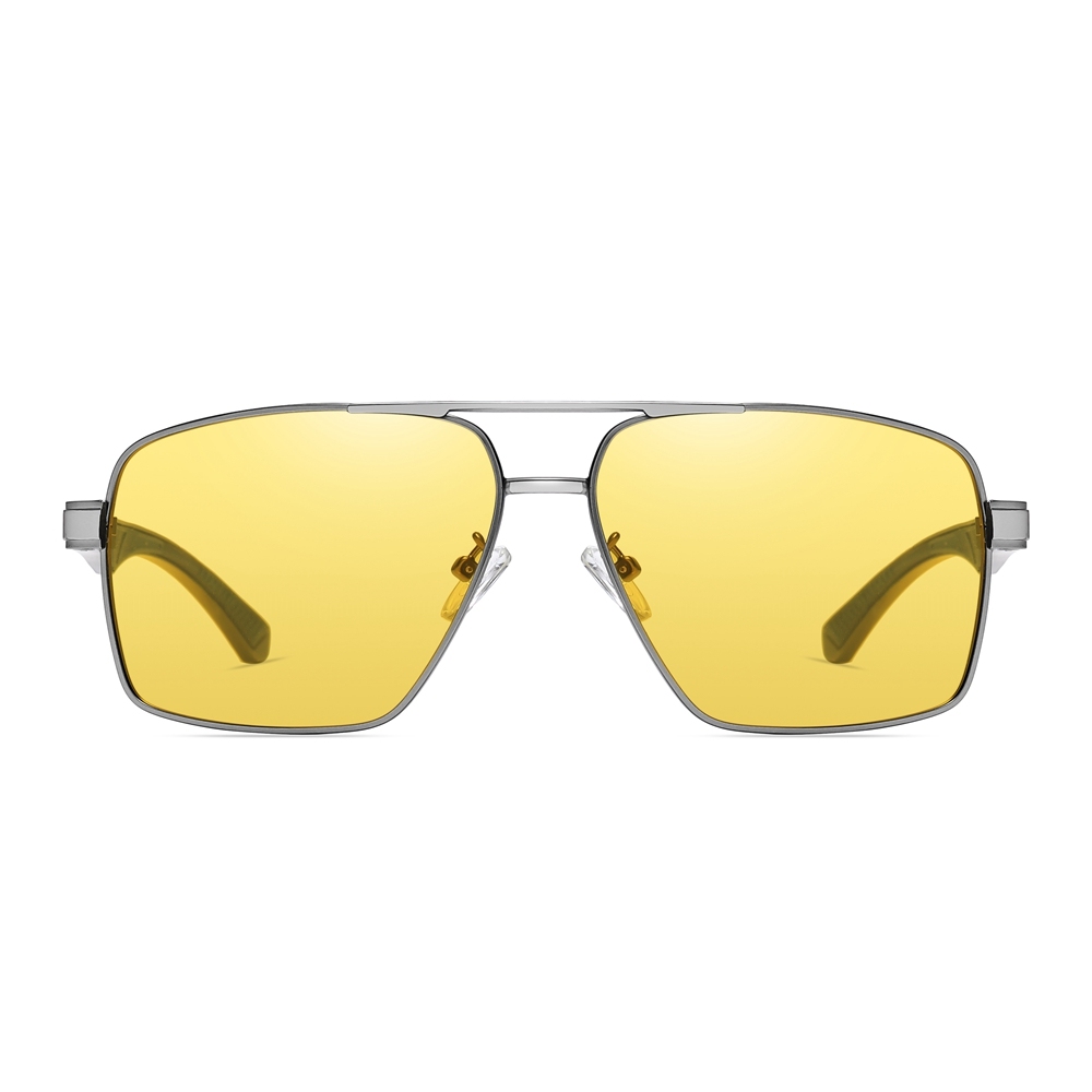 Custom Men's Oversized Square Sunglasses for Everyday Use Durable Metal Frame with Aluminum Temples Polarized Driving Glasses Wholesale Online