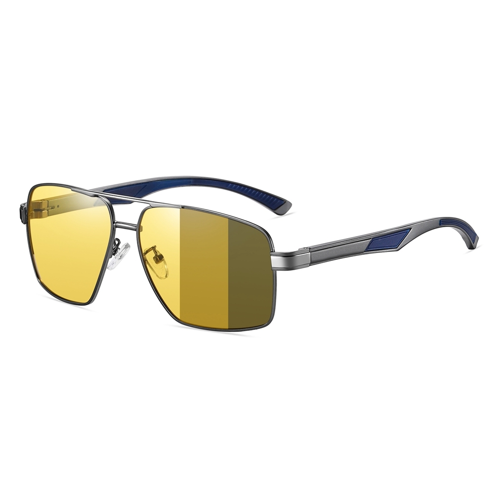 Custom Men's Oversized Square Sunglasses for Everyday Use Durable Metal Frame with Aluminum Temples Polarized Driving Glasses Wholesale Online