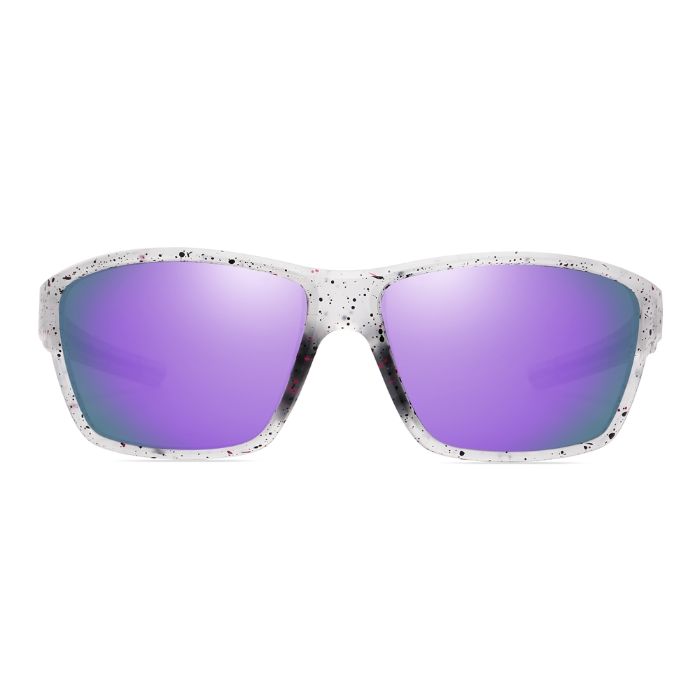 Custom Unisex Rectangular Wrap-around Sunglasses with Rubber Nose Pads Multi Color Sport Glasses for Fishing Polarized Shades Wholesale Online