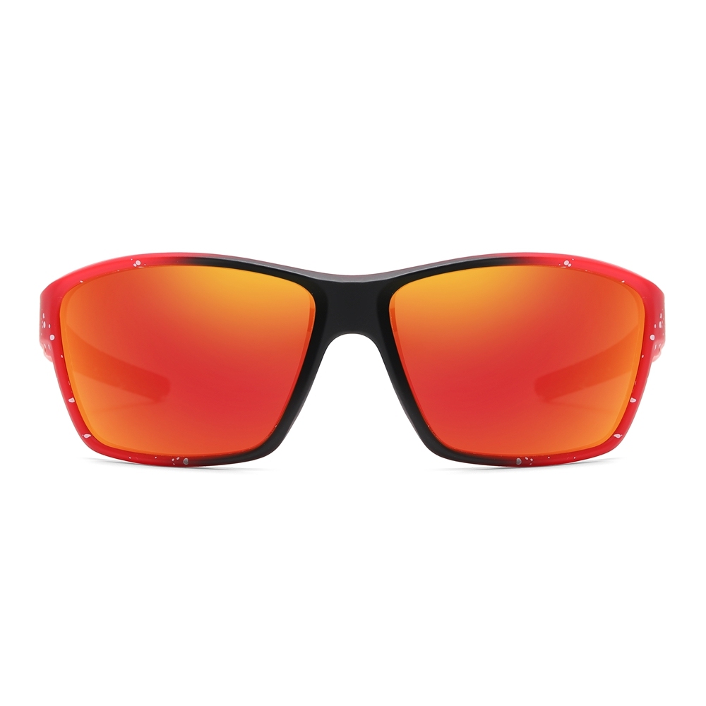 Custom Unisex Rectangular Wrap-around Sunglasses with Rubber Nose Pads Multi Color Sport Glasses for Fishing Polarized Shades Wholesale Online