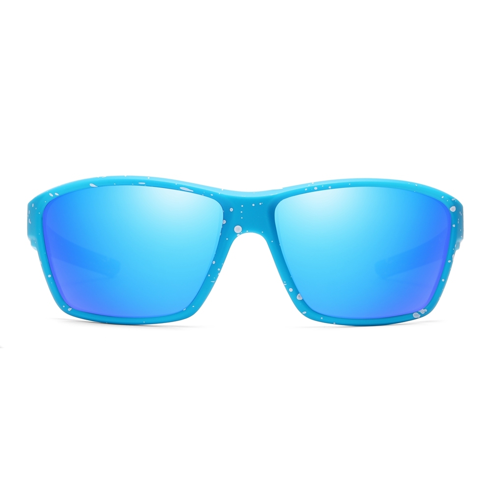 Custom Unisex Rectangular Wrap-around Sunglasses with Rubber Nose Pads Multi Color Sport Glasses for Fishing Polarized Shades Wholesale Online