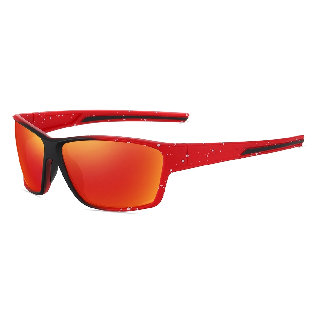 Custom Unisex Rectangular Wrap-around Sunglasses with Rubber Nose Pads Multi Color Sport Glasses for Fishing Polarized Shades Wholesale Online