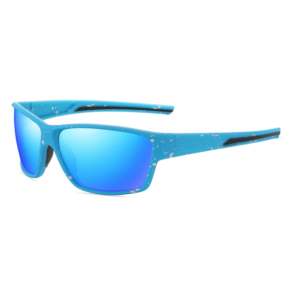 Custom Unisex Rectangular Wrap-around Sunglasses with Rubber Nose Pads Multi Color Sport Glasses for Fishing Polarized Shades Wholesale Online