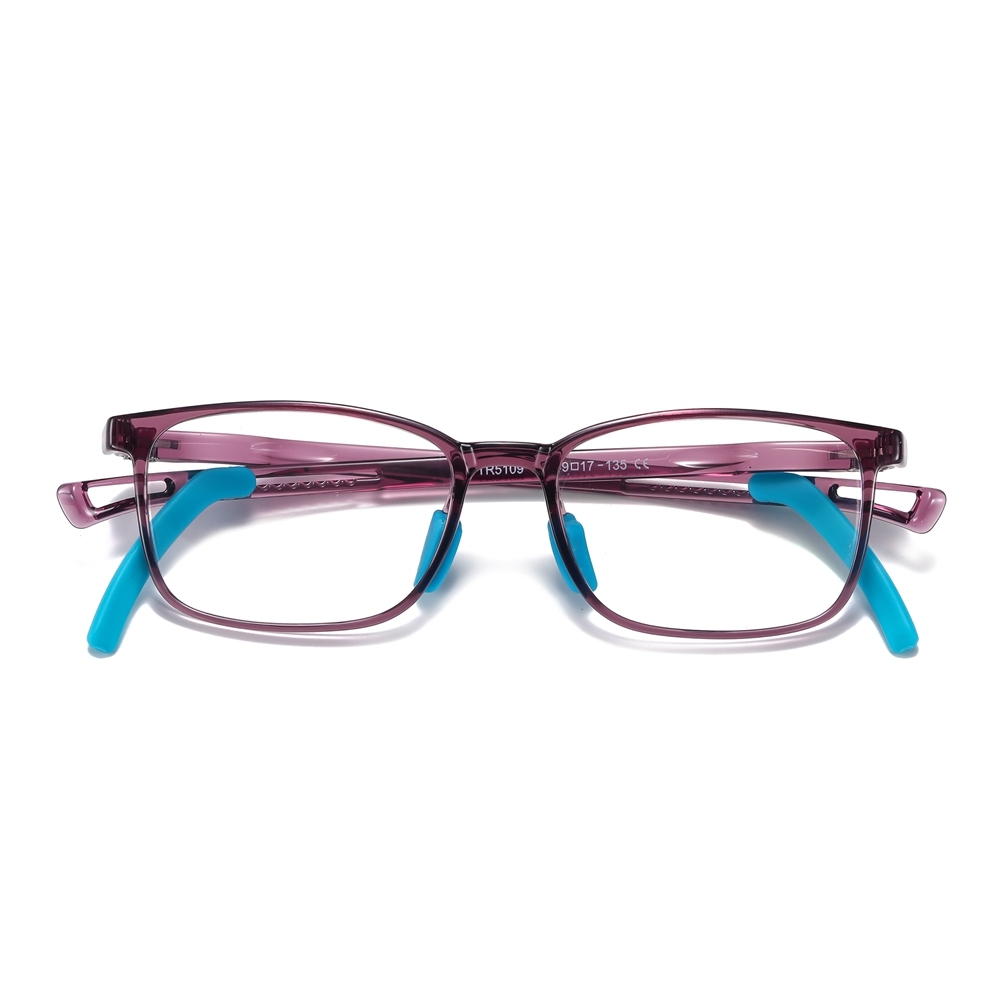 Custom Children's TR90 Rectangular Optical Frames with Ear Grips Blue Light Blocking Glasses for Kids Prescription Eyeglasses Wholesale Online