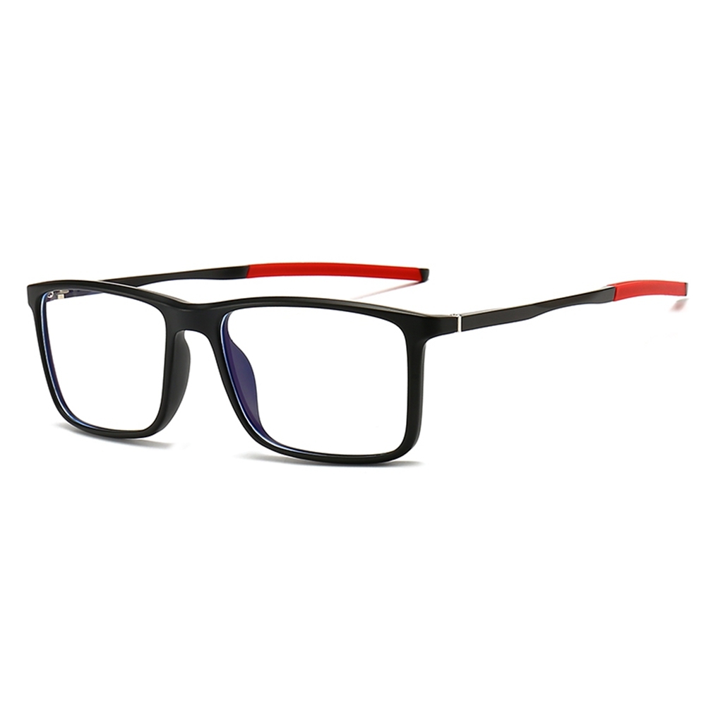 Custom TR90 Square Opitcal Frames with Straight Aluminum Temples Sports Eyeglasses for Men's Athletic Prescription Glasses Wholesale Online