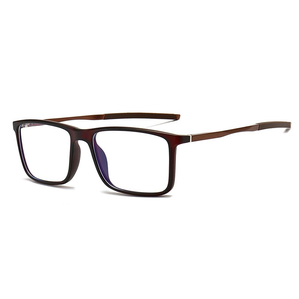 Custom TR90 Square Opitcal Frames with Straight Aluminum Temples Sports Eyeglasses for Men's Athletic Prescription Glasses Wholesale Online