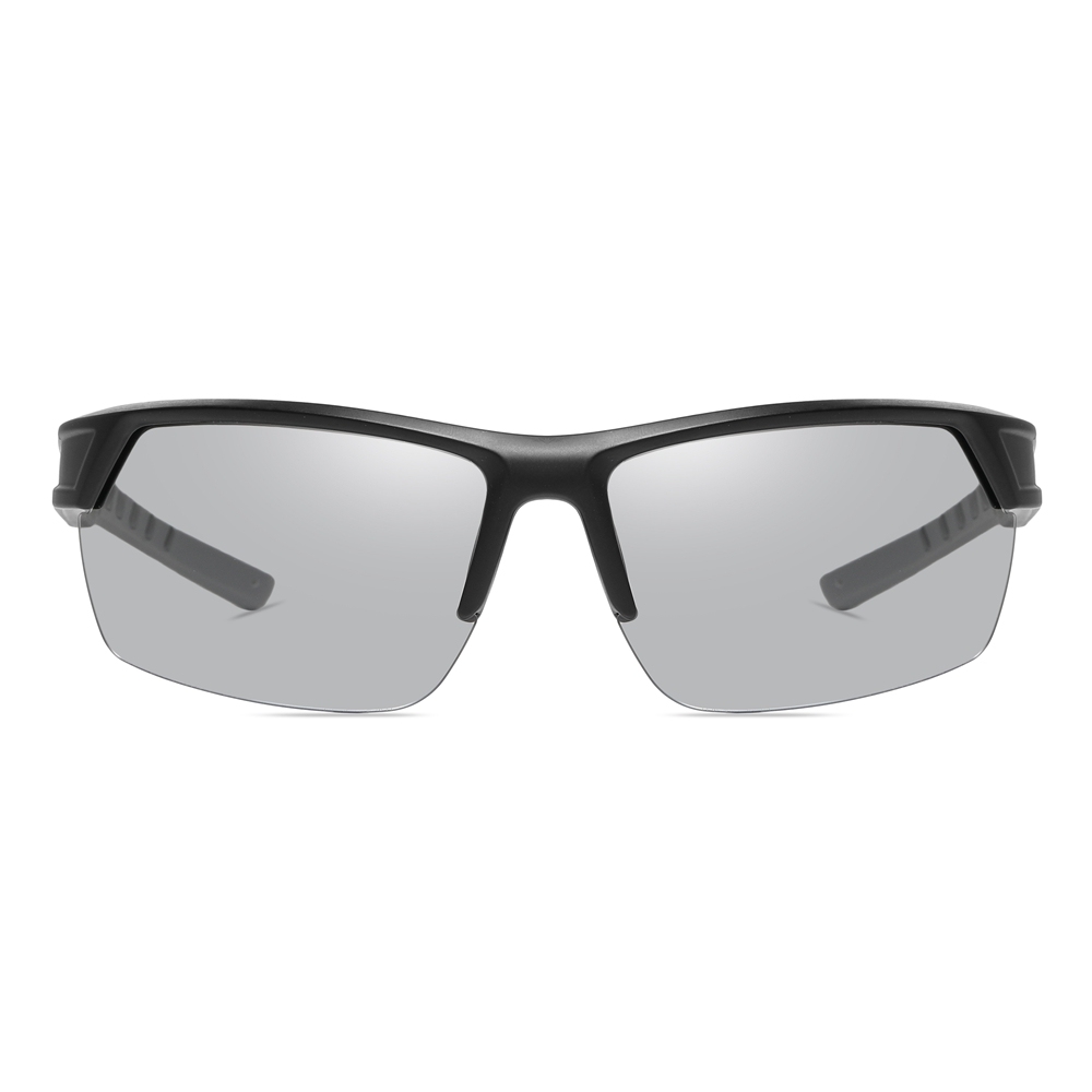 Custom Men's Plastic Semi Rimless Wrap Around Running Sunglasses for Women Curved Rectangle Mirror Polarized Sports Glasses Wholesale Online