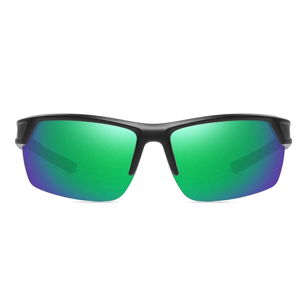 Custom Men's Plastic Semi Rimless Wrap Around Running Sunglasses for Women Curved Rectangle Mirror Polarized Sports Glasses Wholesale Online