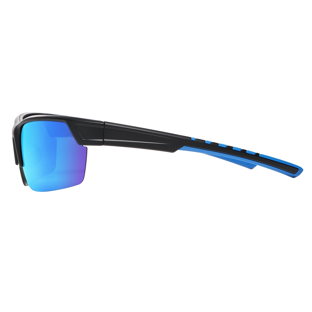 Custom Men's Plastic Semi Rimless Wrap Around Running Sunglasses for Women Curved Rectangle Mirror Polarized Sports Glasses Wholesale Online