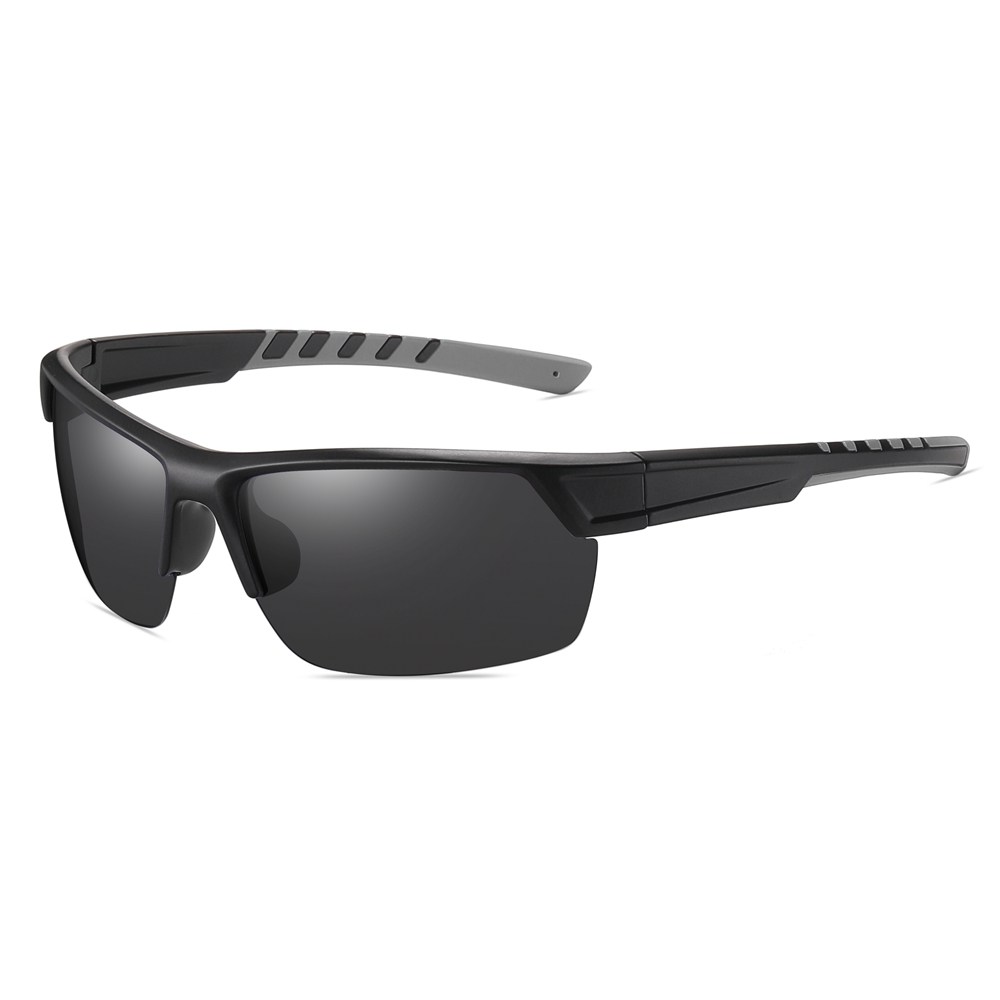 Custom Men's Plastic Semi Rimless Wrap Around Running Sunglasses for Women Curved Rectangle Mirror Polarized Sports Glasses Wholesale Online