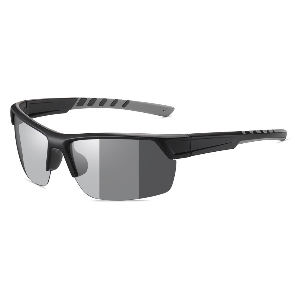 Custom Men's Plastic Semi Rimless Wrap Around Running Sunglasses for Women Curved Rectangle Mirror Polarized Sports Glasses Wholesale Online