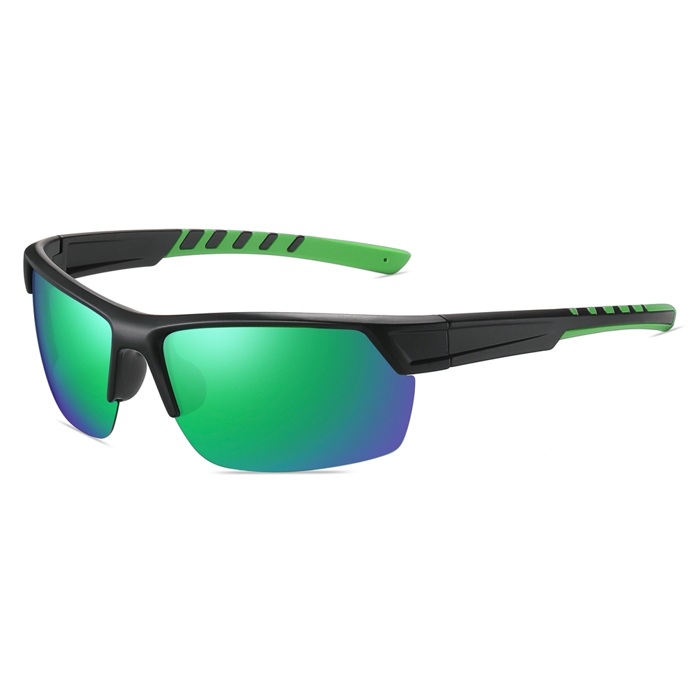 Custom Men's Plastic Semi Rimless Wrap Around Running Sunglasses for Women Curved Rectangle Mirror Polarized Sports Glasses Wholesale Online