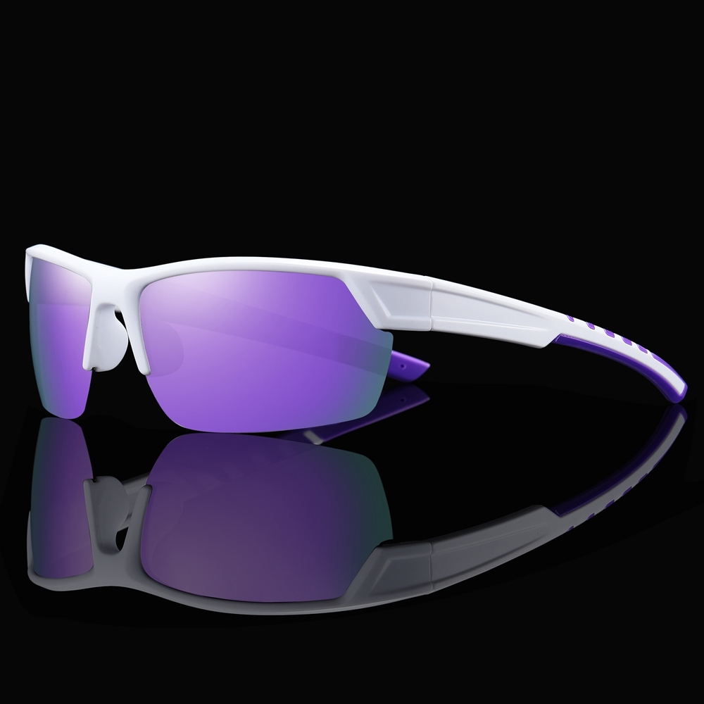 Custom Men's Plastic Semi Rimless Wrap Around Running Sunglasses for Women Curved Rectangle Mirror Polarized Sports Glasses Wholesale Online