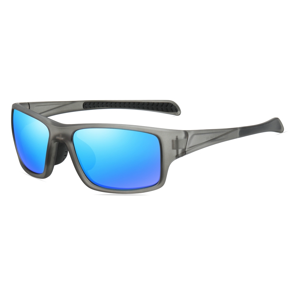 Custom Men's Plastic Rectangle Wrap Sunglasses with Adjustable Nose Piece & Straight Arms Polarized Sports Shades for Jogging Glasses Wholesale Online