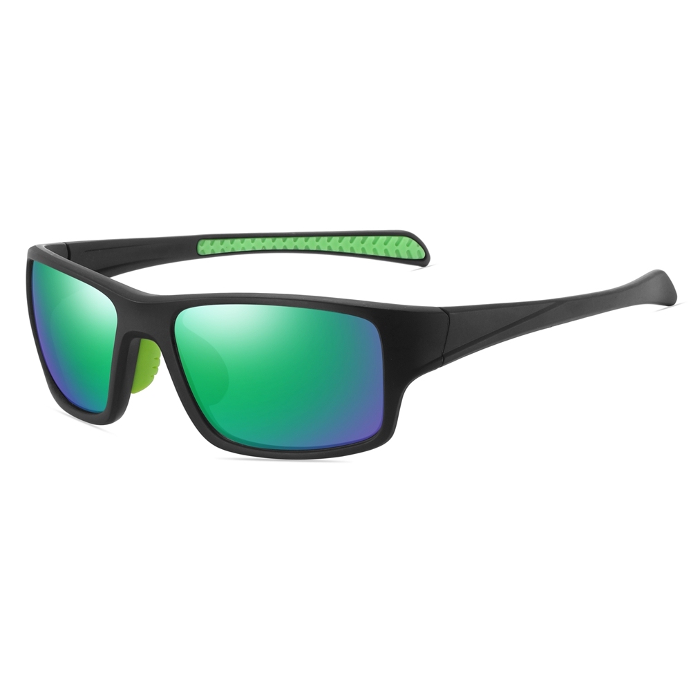 Custom Men's Plastic Rectangle Wrap Sunglasses with Adjustable Nose Piece & Straight Arms Polarized Sports Shades for Jogging Glasses Wholesale Online