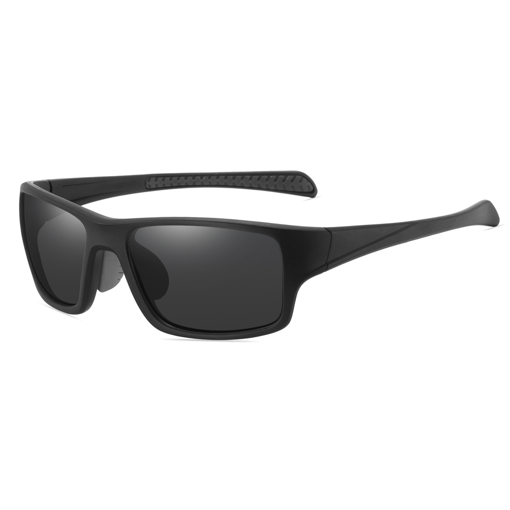 Custom Men's Plastic Rectangle Wrap Sunglasses with Adjustable Nose Piece & Straight Arms Polarized Sports Shades for Jogging Glasses Wholesale Online