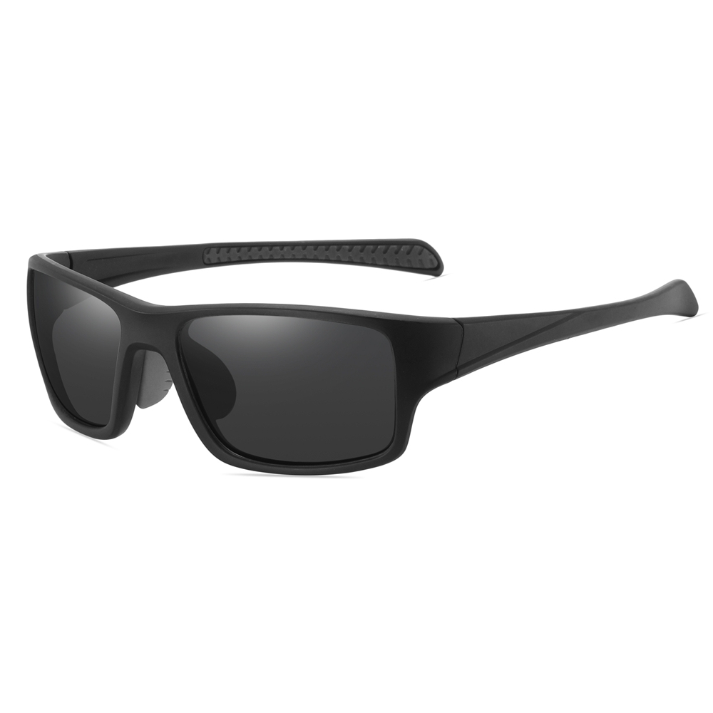Custom Men's Plastic Rectangle Wrap Sunglasses with Adjustable Nose Piece & Straight Arms Polarized Sports Shades for Jogging Glasses Wholesale Online